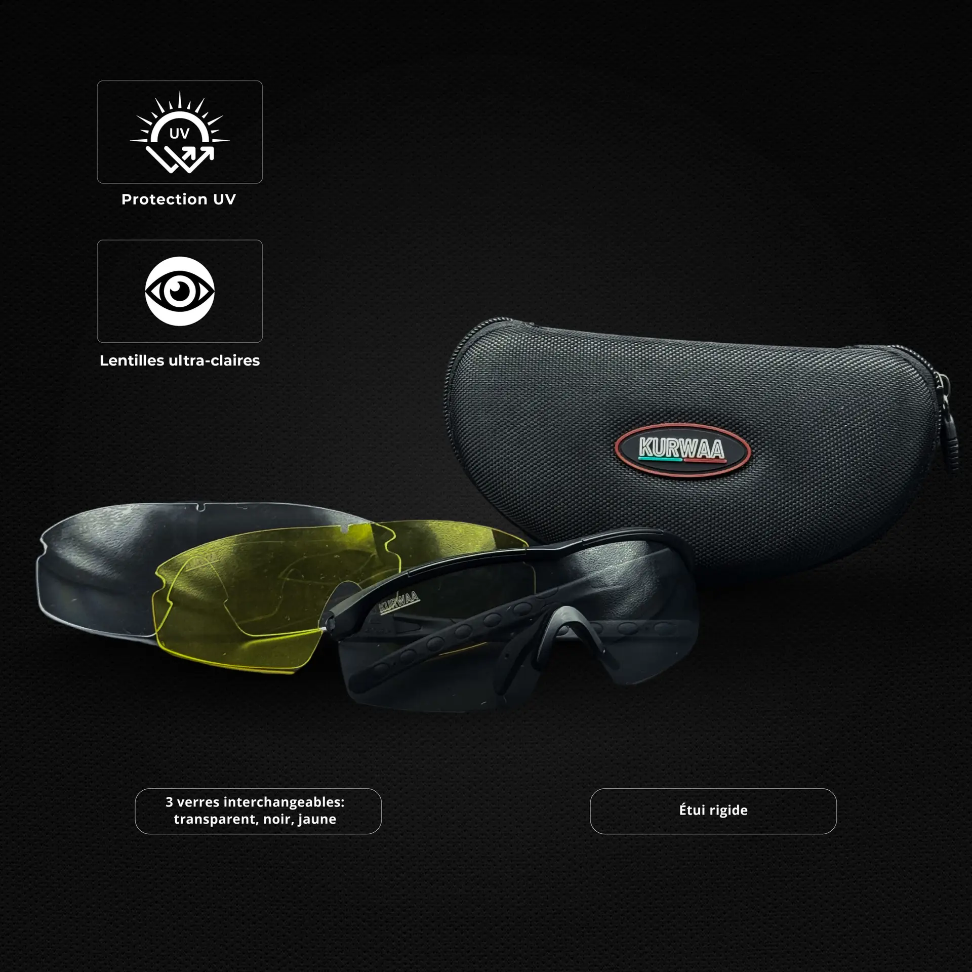 Lunettes de protection anti-buée et pare-éclats Kurwaa